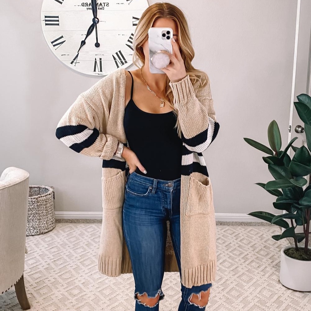 Estrella Stripe Colorblock Cardigan